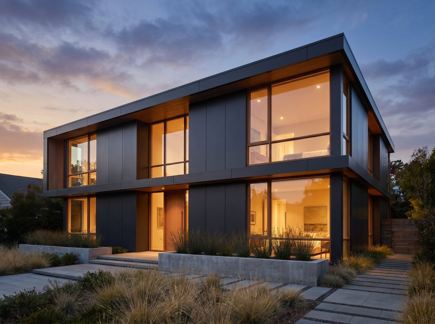 A Black Lion Property residential façade at dusk